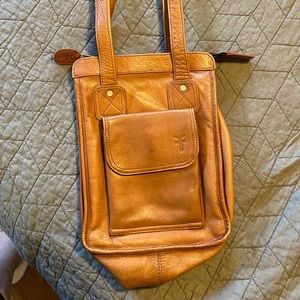 Vintage Frye Brown Leather Small Book Bag Purse
